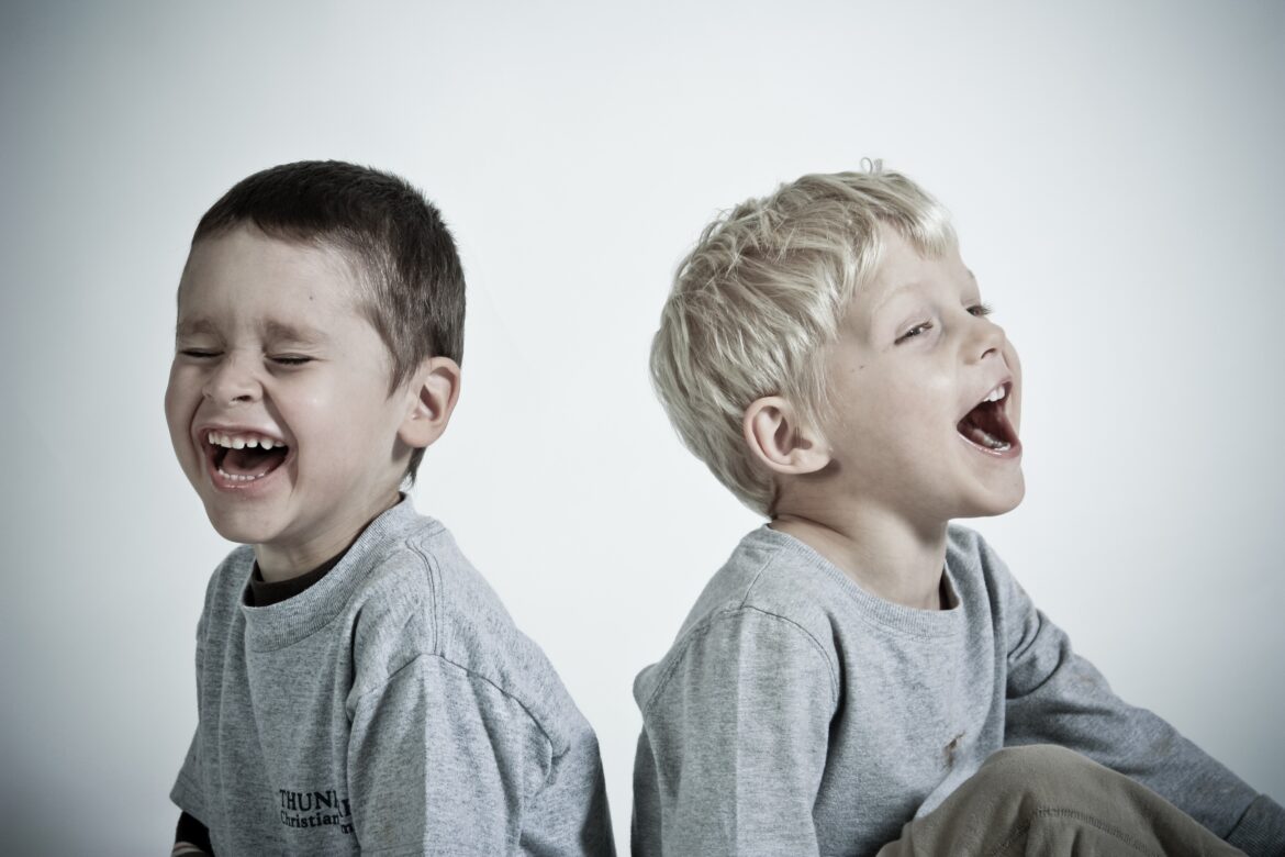 Happy children laughing